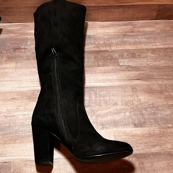 Metaphor Womens Black Suede Camile Knee High Fashion Boots Size 8M Heeled - Picture 7 of 14